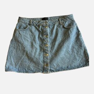 ASOS Denim Button-Front Skirt